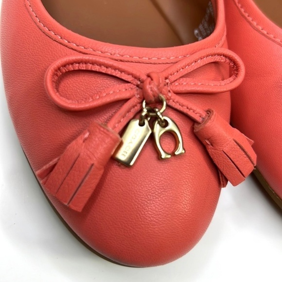 COACH Benni Woman’s Coral Ballet Flat with Tassel  Sz 7 - Picture 7 of 11